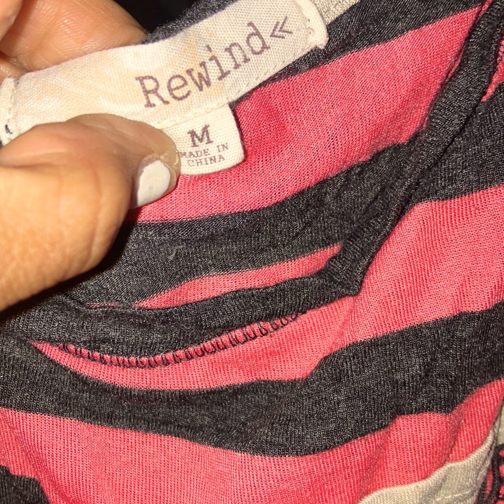Rewind striped long sleeve shirt with 2 lil pockets on front left
